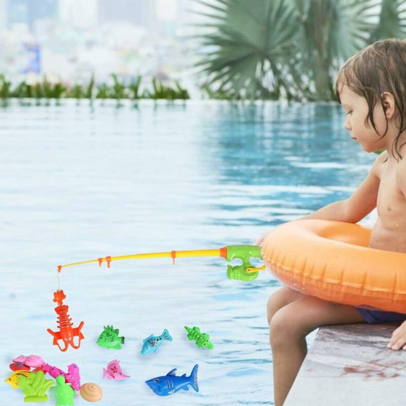 Giocattoli da bagno | Giocattoli d’Acqua da Pesca Magnetici per Bambini di 3-5 Anni con Bastone di Pesca a Magnetite e Rete, Pesce Flottante in Plastica per Bambini da 1-3 Anni, Giocattoli Esterni per Bambini, Giocattoli da Bagno per Bambini di 4-8 Anni, Giocattoli d’Estate