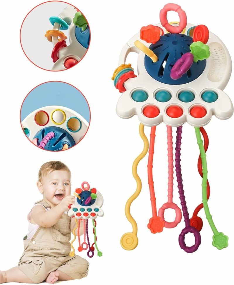 Giocattoli da bagno | Giocattoli Montessori per Bambini di 1 Anno, Giocattoli Sensibili per Neonati 6-12-18 Mesi, Giocattoli di Silicone per Pesci da Trascinare per Apprendimento, Giocattoli da Bagno e Viaggio per Crescere, Giocattoli da Masticare per Bambini da 1 a 3 Anni, Regali di Natale e Compleanno per Bambini Maschi e Femmine