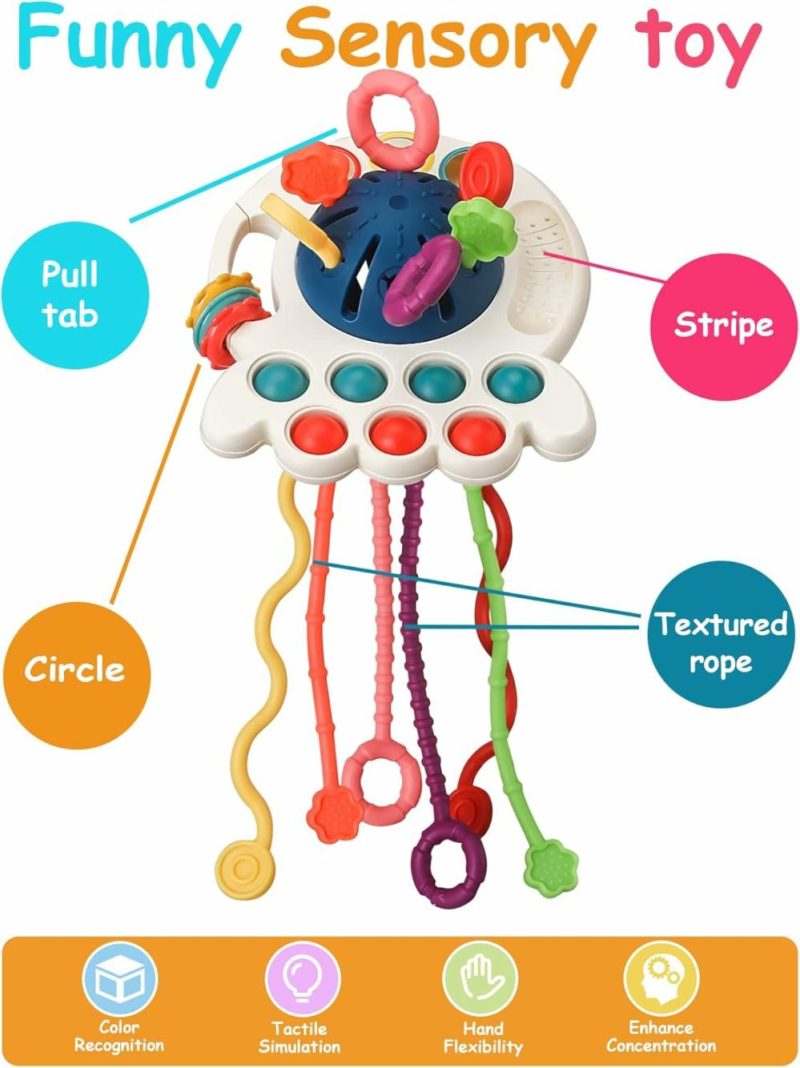 Giocattoli da bagno | Giocattoli Montessori per Bambini di 1 Anno, Giocattoli Sensibili per Neonati 6-12-18 Mesi, Giocattoli di Silicone per Pesci da Trascinare per Apprendimento, Giocattoli da Bagno e Viaggio per Crescere, Giocattoli da Masticare per Bambini da 1 a 3 Anni, Regali di Natale e Compleanno per Bambini Maschi e Femmine