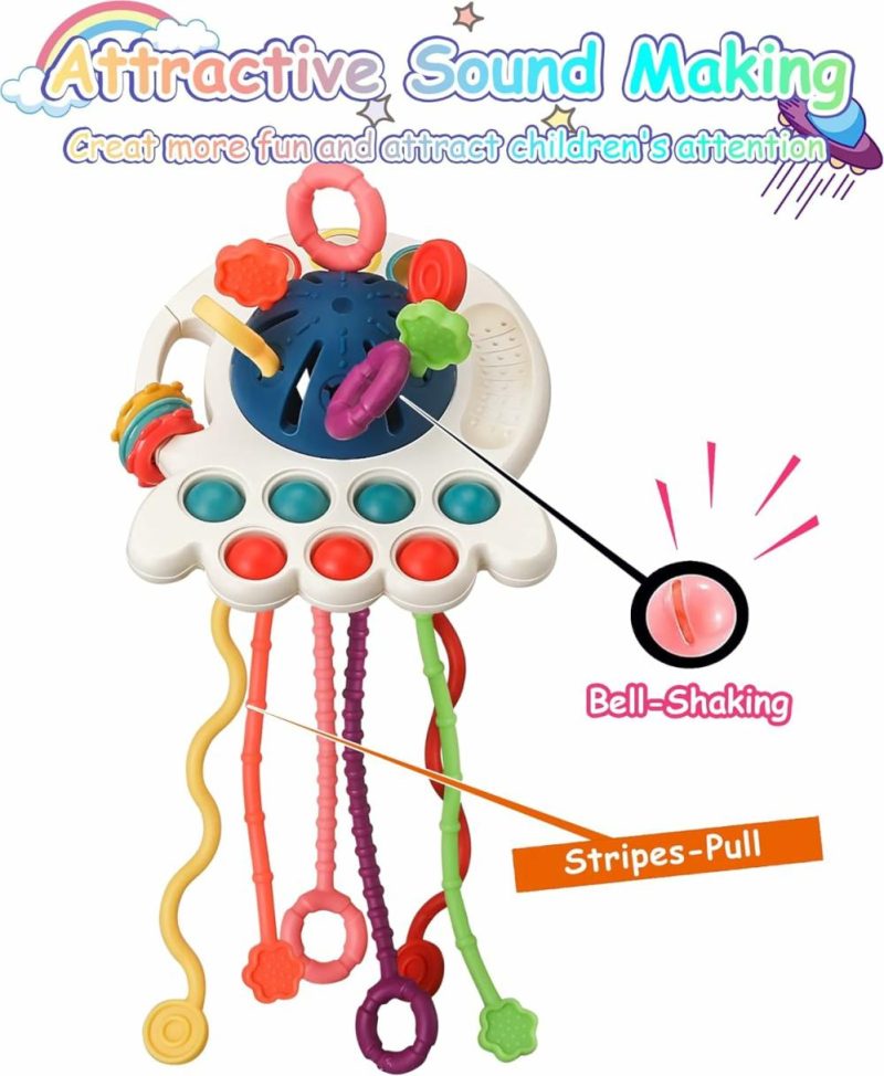 Giocattoli da bagno | Giocattoli Montessori per Bambini di 1 Anno, Giocattoli Sensibili per Neonati 6-12-18 Mesi, Giocattoli di Silicone per Pesci da Trascinare per Apprendimento, Giocattoli da Bagno e Viaggio per Crescere, Giocattoli da Masticare per Bambini da 1 a 3 Anni, Regali di Natale e Compleanno per Bambini Maschi e Femmine