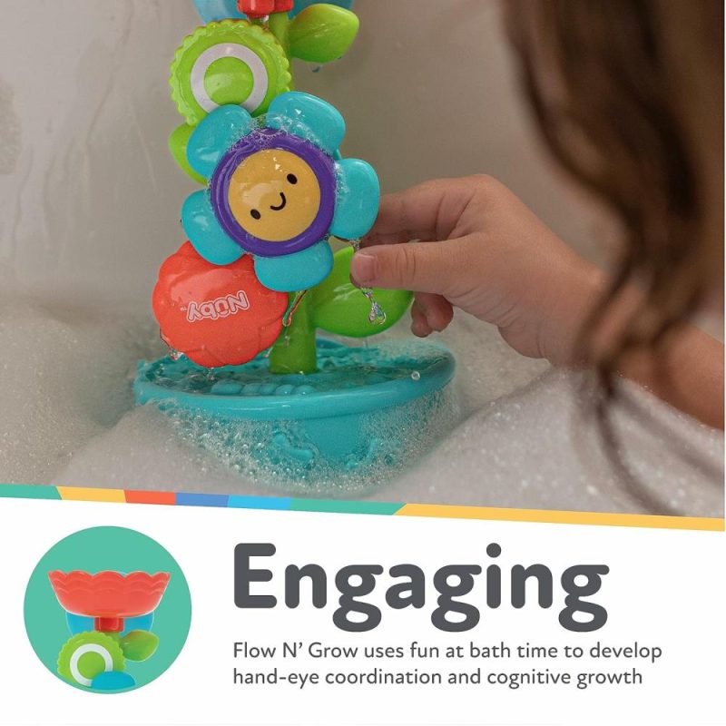 Giocattoli da bagno | Gioco da bagno Flow N’ Grow per il giardino con fiori e annaffiatoio – Gioco da bagno per bambini maschi e femmine da 18 mesi in su – Gioco da bagno con tappi adesivi per neonati che si attacca alla parete della doccia