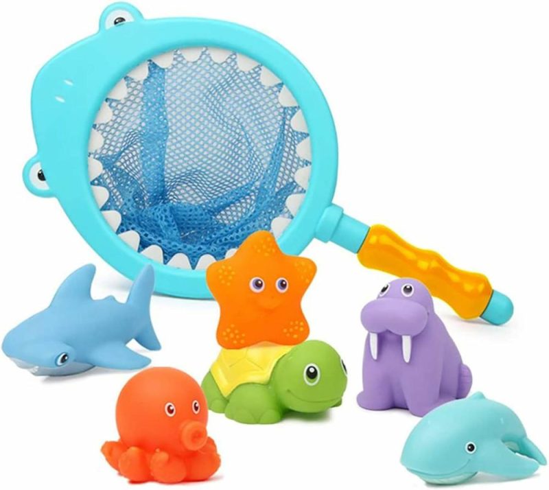 Giocattoli da bagno | Gioco da Bagno Spruzzatore Colorato Animali Flottanti Accessorio Piscina Bagno Set di Pesca da Squalo per Bambini e Ragazzi