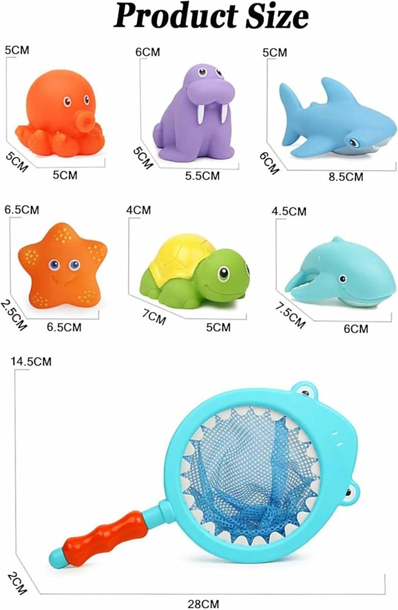 Giocattoli da bagno | Gioco da Bagno Spruzzatore Colorato Animali Flottanti Accessorio Piscina Bagno Set di Pesca da Squalo per Bambini e Ragazzi