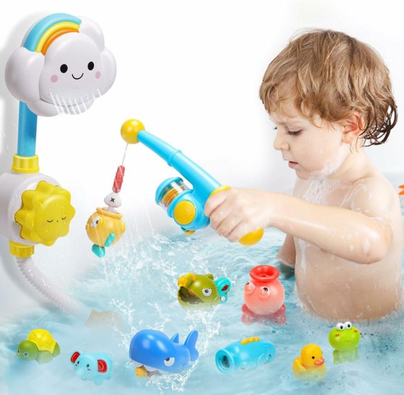 Giocattoli da bagno | Gioco da Bagno Vasca da Bagno Gioco con Doccia e Giocattoli Flottanti, Gioco di Pesca Magnetica per Bambini e Neonati