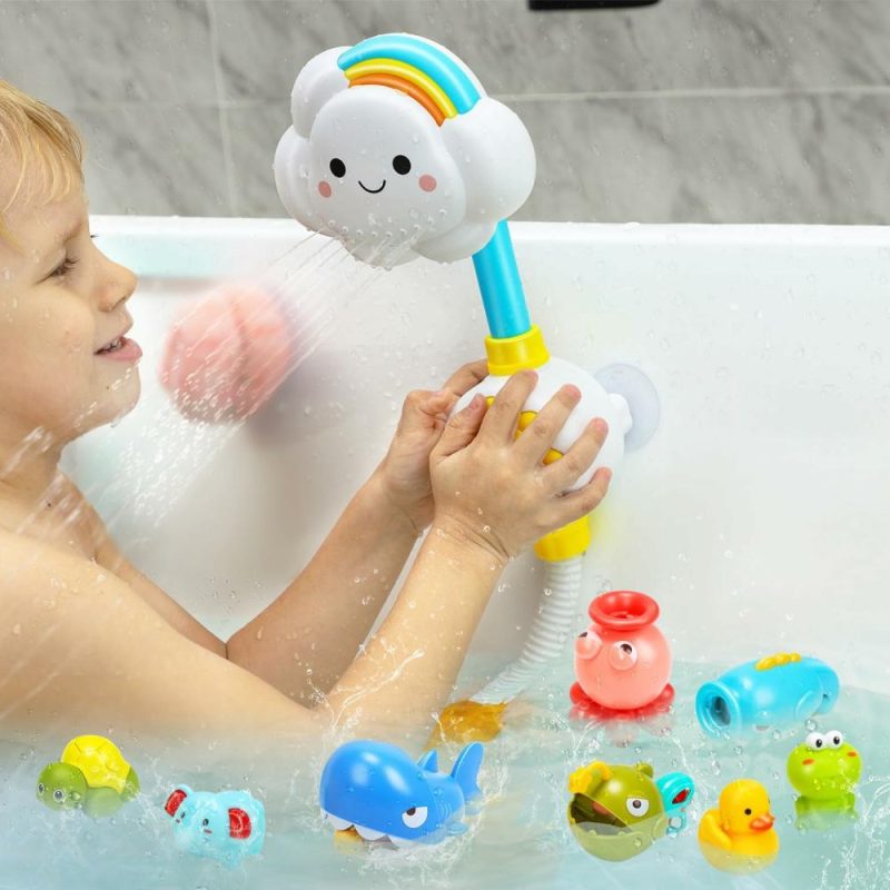 Giocattoli da bagno | Gioco da Bagno Vasca da Bagno Gioco con Doccia e Giocattoli Flottanti, Gioco di Pesca Magnetica per Bambini e Neonati