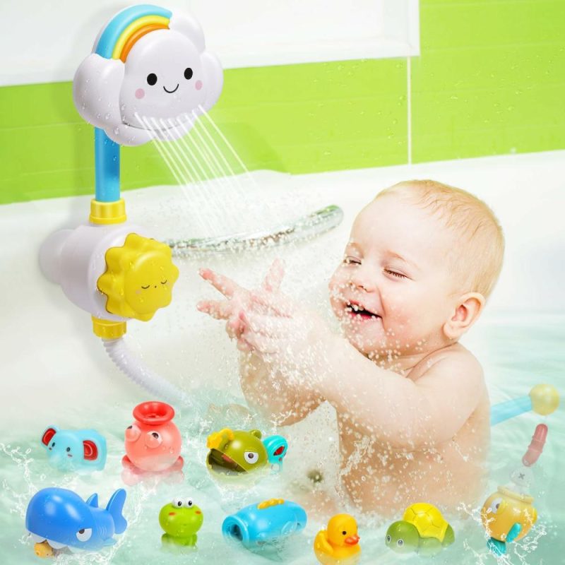 Giocattoli da bagno | Gioco da Bagno Vasca da Bagno Gioco con Doccia e Giocattoli Flottanti, Gioco di Pesca Magnetica per Bambini e Neonati