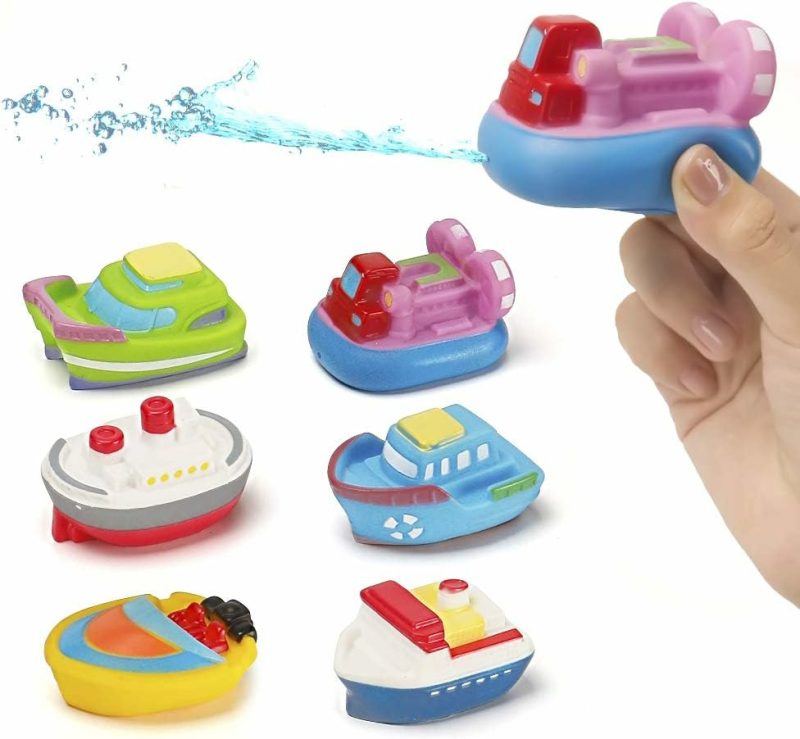 Giocattoli da bagno | Gioco di nave da bagno,11 pezzi Gioco di nave da bagno con 4 mini auto e 6 spruzzini di nave,gioco galleggiante per vasca da bagno,bagno, piscina, spiaggia per bambini maschi femmine bambini