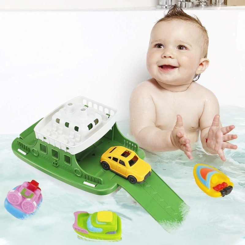 Giocattoli da bagno | Gioco di nave da bagno,11 pezzi Gioco di nave da bagno con 4 mini auto e 6 spruzzini di nave,gioco galleggiante per vasca da bagno,bagno, piscina, spiaggia per bambini maschi femmine bambini