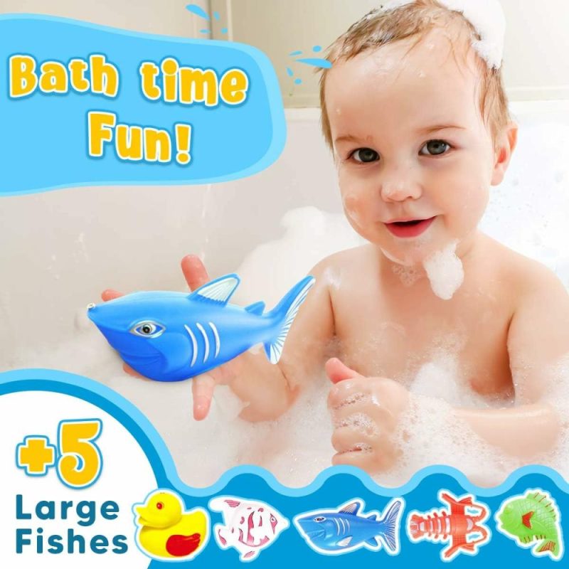 Giocattoli da bagno | Gioco di Pesca Magnetica Piscina Toy per Bambini – Tavolo d’Acqua per Festa di Carnevale Esterno/Interno per Bambini di 3 4 5 6 Anni, Regalo per 2 Giocatori (Grande)