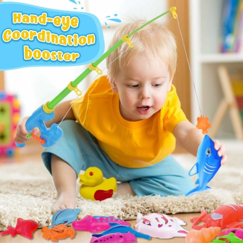 Giocattoli da bagno | Gioco di Pesca Magnetica Piscina Toy per Bambini – Tavolo d’Acqua per Festa di Carnevale Esterno/Interno per Bambini di 3 4 5 6 Anni, Regalo per 2 Giocatori (Grande)