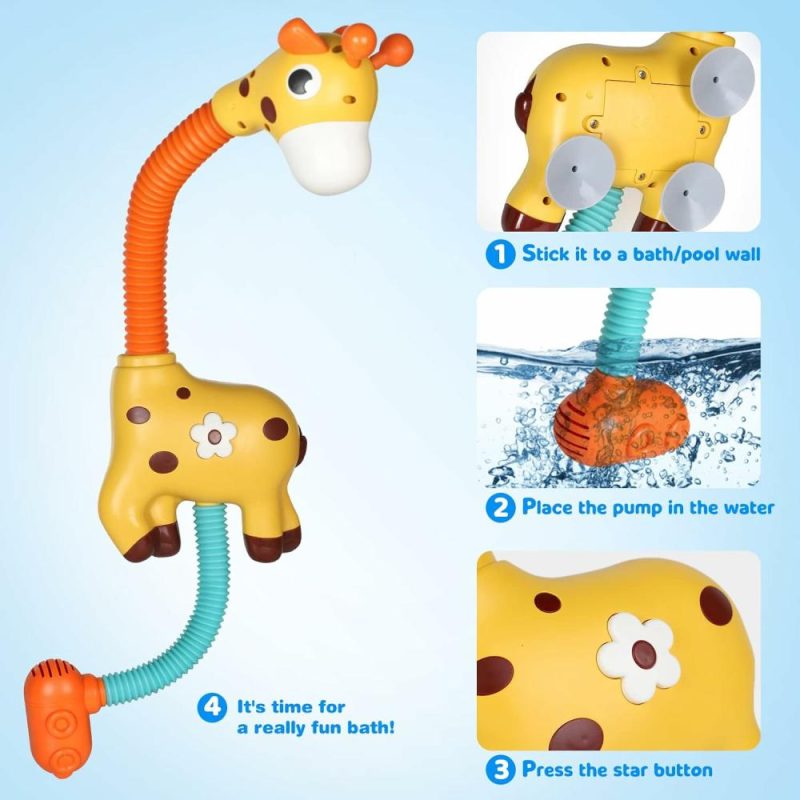 Giocattoli da bagno | Giraffa Bambino Bagno Giocattoli Spruzzatore Automatico Giocattolo di Succión Bagno per Bambini  Giocattoli per la Vasca da Bagno Giocattoli d’Acqua per Bambini 3-8 Anni  Giallo