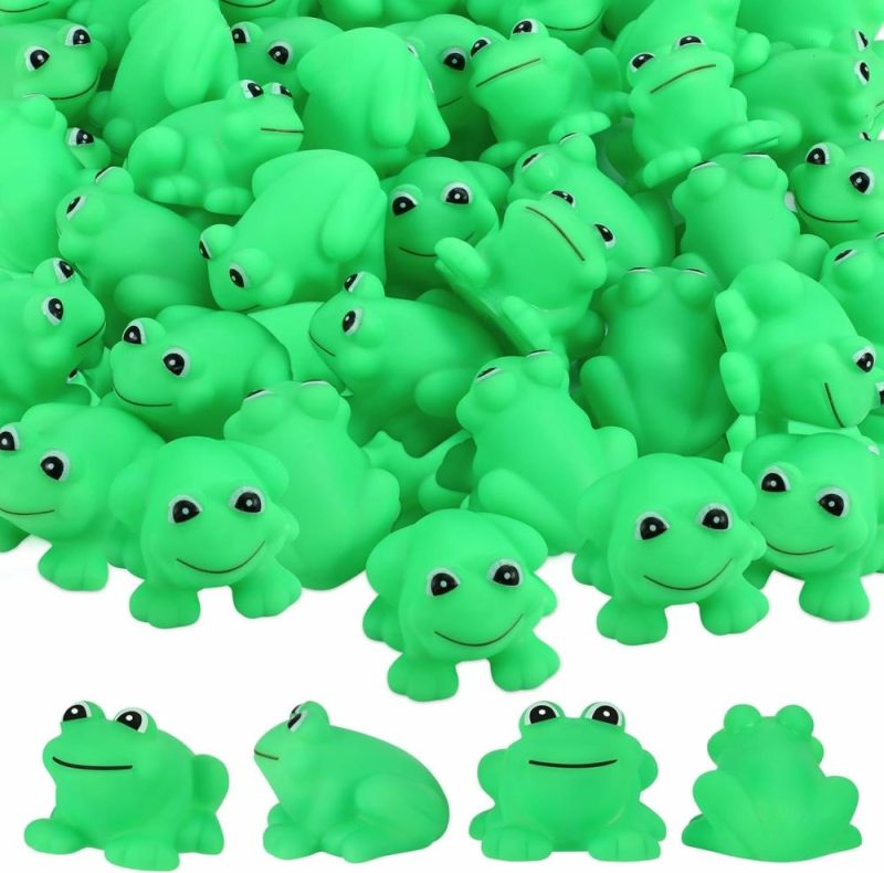 Giocattoli da bagno | Girls and Boys Baby Shower Birthday Gifts Green Floating Miniature Frogs Squeaky Bath Toys