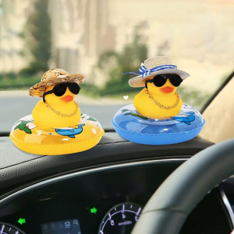 Giocattoli da bagno | Gomma Anello Animaletto Giallo Decorazione Tavolo di Comando Cappello Solare Collana Occhiali da sole per Decorazioni Tavolo di Comando Auto