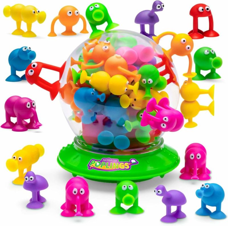 Giocattoli da bagno | I Giocattoli Originali a Soffio in Contenitore Ufo – 35 Pz – Scatola Sensoriale Gioco Bagno Bambini