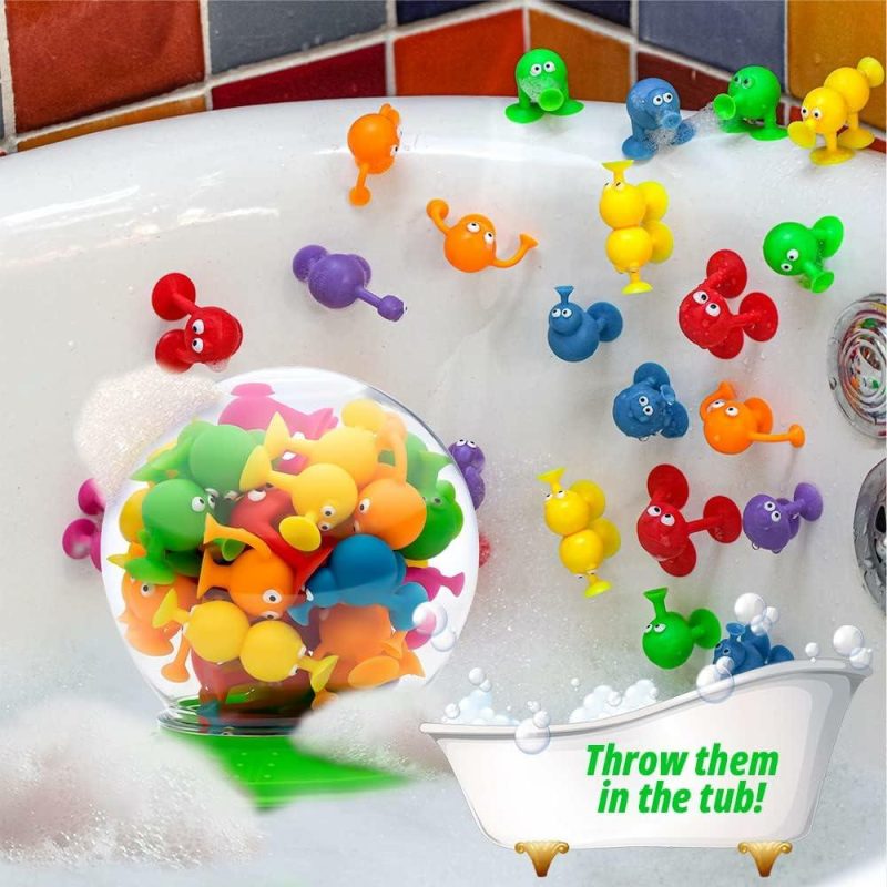 Giocattoli da bagno | I Giocattoli Originali a Soffio in Contenitore Ufo – 35 Pz – Scatola Sensoriale Gioco Bagno Bambini