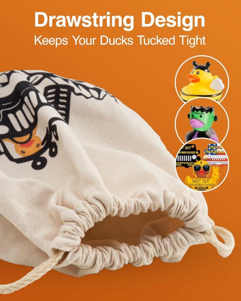 Giocattoli da bagno | Jeep Ducks Per Ducking Drawstring Duck Bag – 14″ X 11″ – Pannocchie Di Gomma Per Ducking Bag Jeep – Raccoglie Fino A 50 Jeep Ducks Per Ducking E Jeep Duck Tags – Regalo Per Proprietario/Amante Jeep – Pannocchie Per Jeep