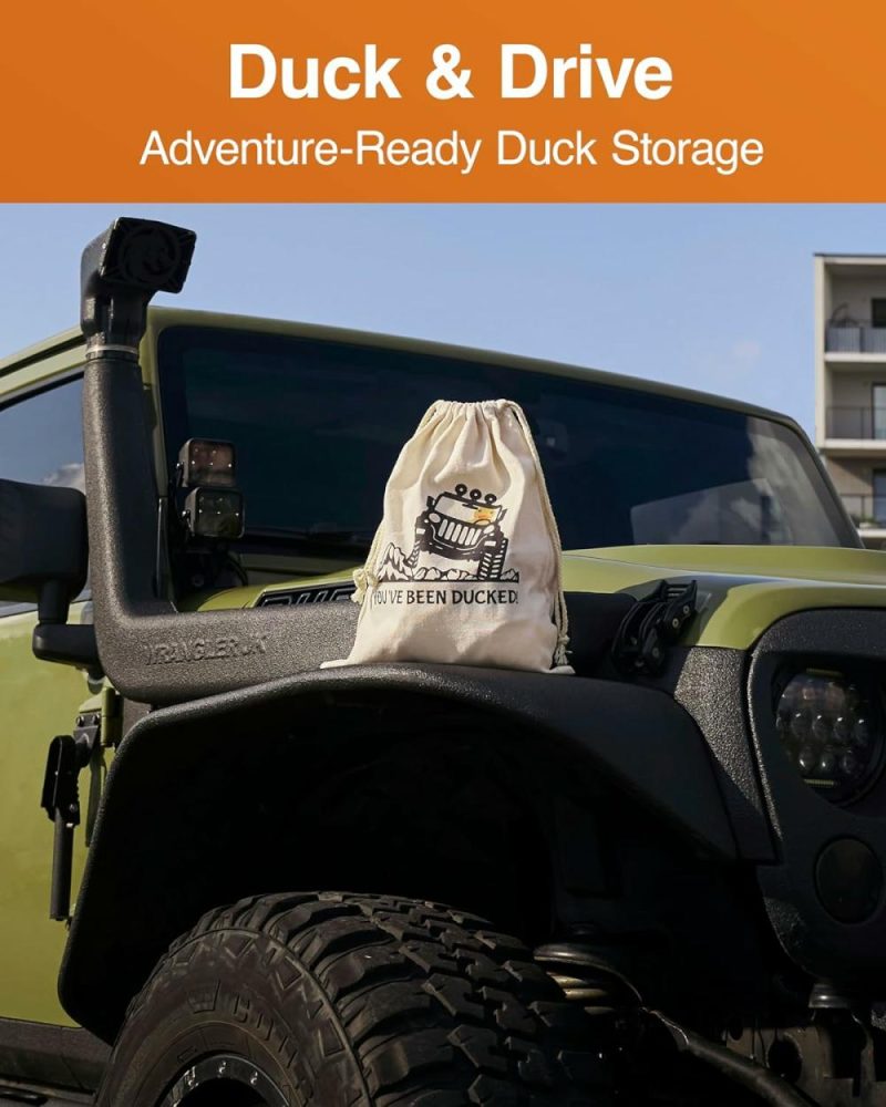 Giocattoli da bagno | Jeep Ducks Per Ducking Drawstring Duck Bag – 14″ X 11″ – Pannocchie Di Gomma Per Ducking Bag Jeep – Raccoglie Fino A 50 Jeep Ducks Per Ducking E Jeep Duck Tags – Regalo Per Proprietario/Amante Jeep – Pannocchie Per Jeep