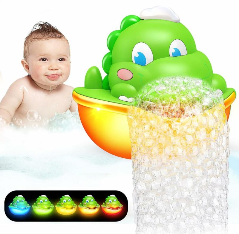 Giocattoli da bagno | Luci per il Bagno Giocattoli, Giocattoli da Bagno per Bambini Dinosauro Macchina a Bolle da Bagno Automatica Creatore di Bolle da Bagno con Luci Colorate Gioco da Bagno Vasca da Bagno Giocattoli per Bambini di Età 1-5 Regalo di Compleanno per Bambini Maschi e Femmine