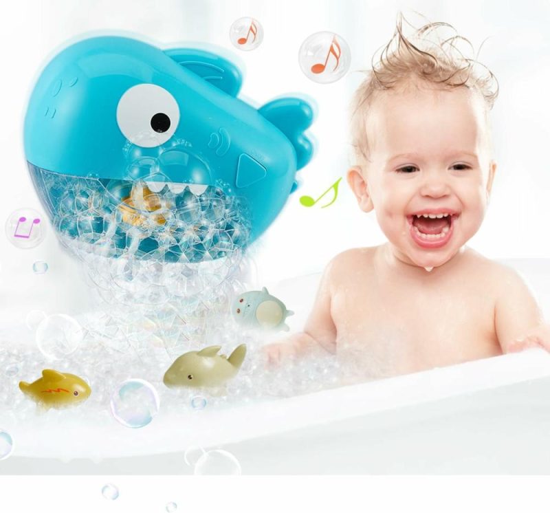 Giocattoli da bagno | Macchina per Bagno a Bolla con Canzoni, 3 Pz. Giocattoli per Bagno in Silicone per Bambini 6-12 Mesi, Giocattoli per Bagno per Bambini da 1 a 3 Anni, 4-8 Anni, Regali per Compleanno Giocattoli per Bagno