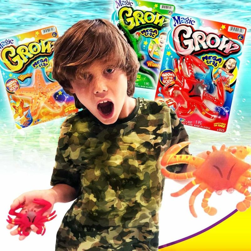 Giocattoli da bagno | Magic Grow Acquatici Animali Tema Mare (6 Confezioni Variate) Giochi Tema Vita Sull’ spiaggia | Giochi Espandibili da Bagno e Piscina in Bulk per Bambini. Giochi di Animali Marini per Party e Sacchetti di Regali. 302-6A