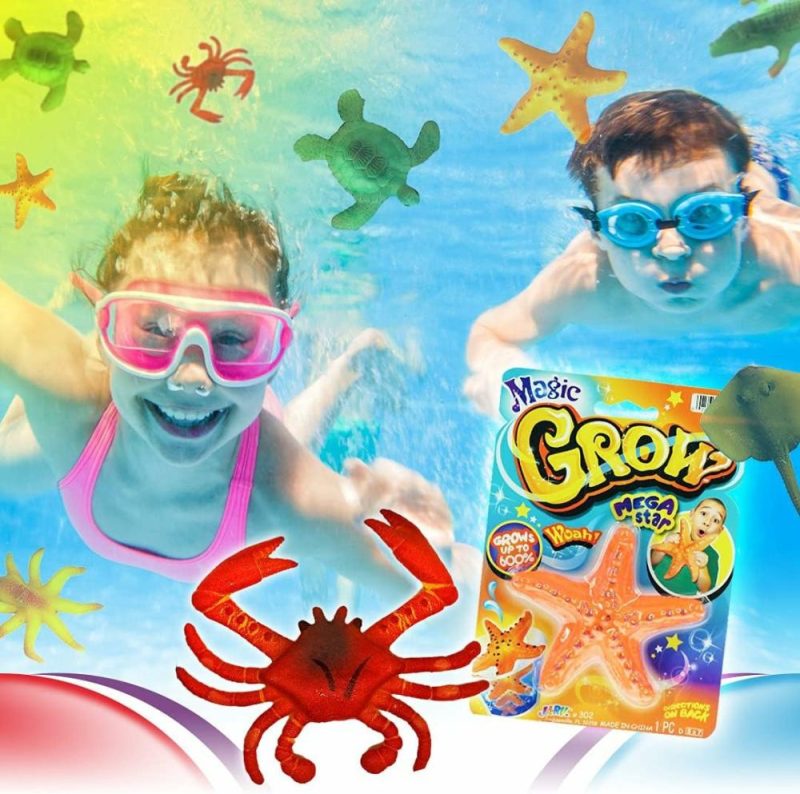 Giocattoli da bagno | Magic Grow Acquatici Animali Tema Mare (6 Confezioni Variate) Giochi Tema Vita Sull’ spiaggia | Giochi Espandibili da Bagno e Piscina in Bulk per Bambini. Giochi di Animali Marini per Party e Sacchetti di Regali. 302-6A