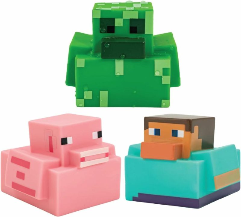 Giocattoli da bagno | Minecraft Pappagalli di Gomma  Set Di 3 Pappagalli da Bagno Minecraft  Piglioni di Zombi E Steve Giocattoli da Bagno  Pappagalli divertenti di Jeep