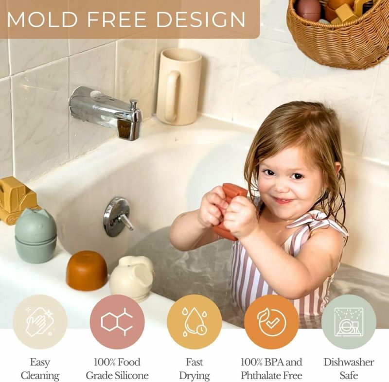 Giocattoli da bagno | Mold Free Bath Toys – Giocattoli da Bagno Senza muffa – Giocattoli da Bagno Senza Silicone tossico – 5 Pack Giocattoli da Bagno Animali per Bambini – Anti Muffa Giocattolo da Bagno per Bambini – Giocattoli da Bagno per Bambini