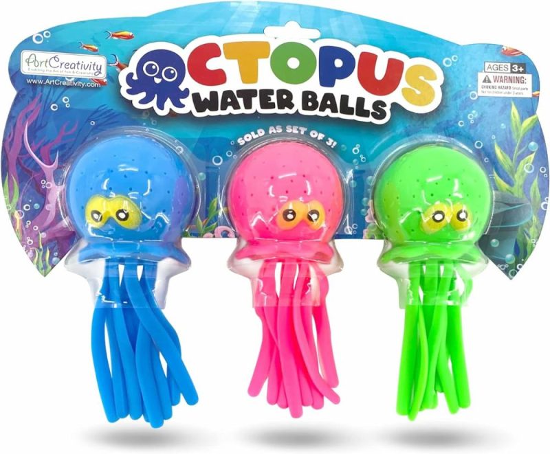 Giocattoli da bagno | Octopus Water Balls – Set Da 3 – Giocattoli da Bagno in Gomma per Bambini – Giocattoli da Piscina per la Rilascio dello Stress Sensoriale per Bambini – Borse Buone Carine da riempire per Bambini e Bambine – Rosa, Blu e Verde