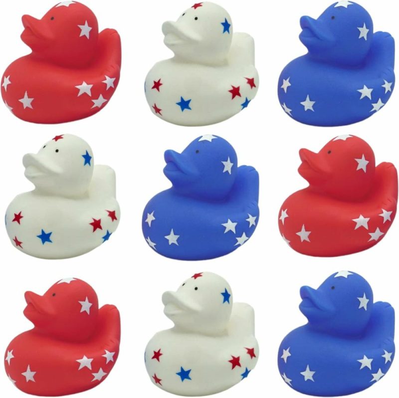 Giocattoli da bagno | Patriotic Rubber Ducks (24 Pack) Bulk 2″ – Favors per la Festa del 4 Luglio  Forniture per la Festa Patriottica Regali Giochi per Bambini e Adulti Festa del 4 Luglio  Jeep Ducking