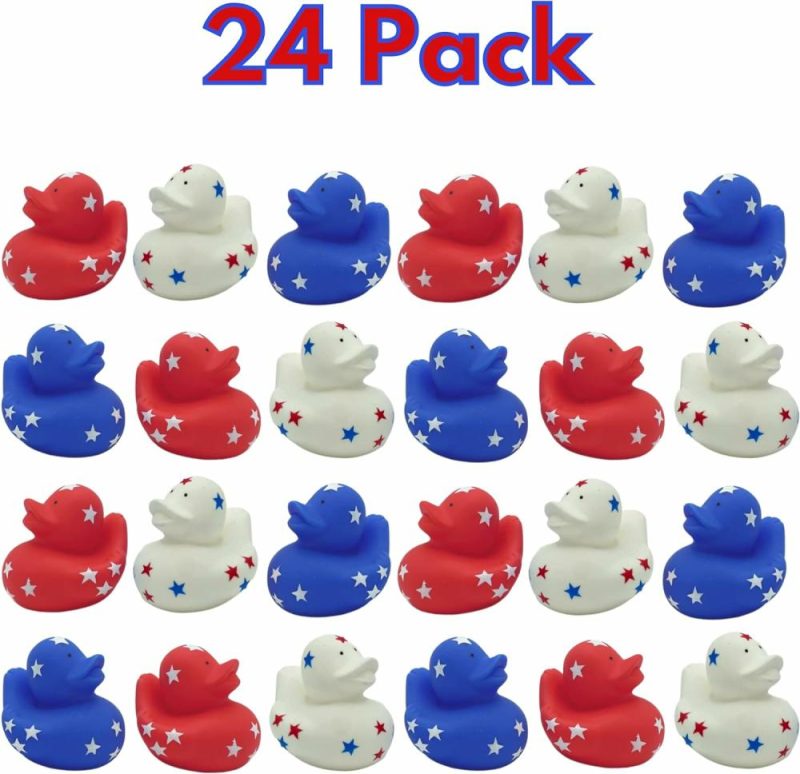 Giocattoli da bagno | Patriotic Rubber Ducks (24 Pack) Bulk 2″ – Favors per la Festa del 4 Luglio  Forniture per la Festa Patriottica Regali Giochi per Bambini e Adulti Festa del 4 Luglio  Jeep Ducking