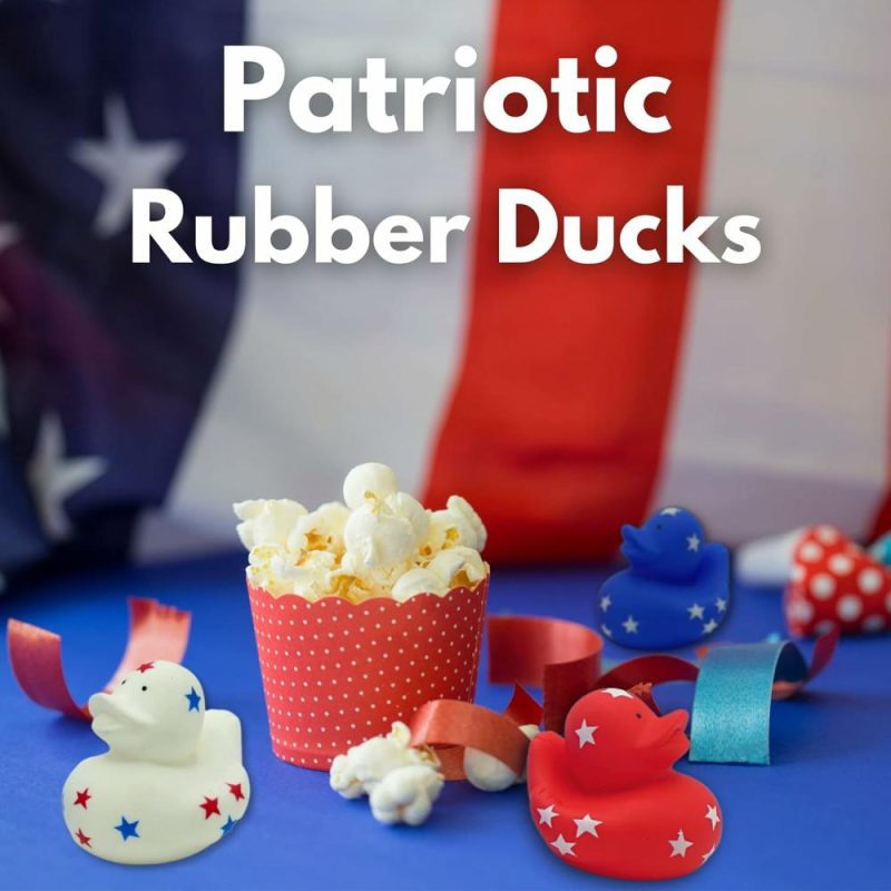 Giocattoli da bagno | Patriotic Rubber Ducks (24 Pack) Bulk 2″ – Favors per la Festa del 4 Luglio  Forniture per la Festa Patriottica Regali Giochi per Bambini e Adulti Festa del 4 Luglio  Jeep Ducking