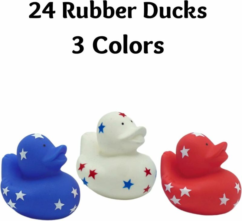 Giocattoli da bagno | Patriotic Rubber Ducks (24 Pack) Bulk 2″ – Favors per la Festa del 4 Luglio  Forniture per la Festa Patriottica Regali Giochi per Bambini e Adulti Festa del 4 Luglio  Jeep Ducking