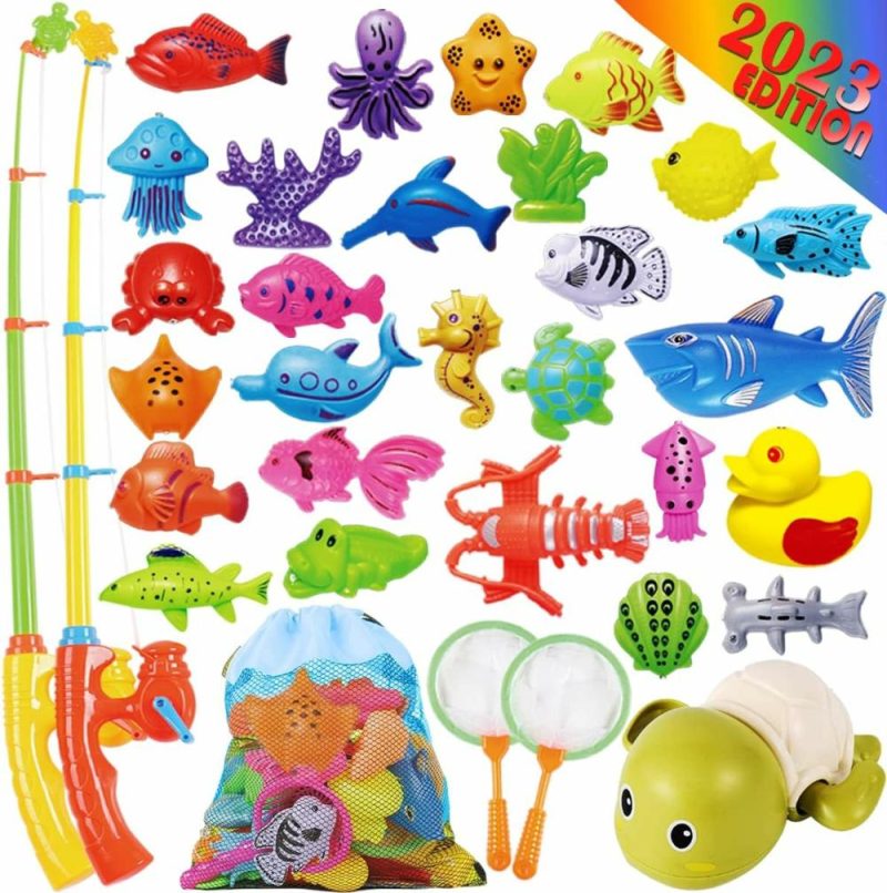 Giocattoli da bagno | Piscina da Pesca Giocattoli per Bambini – Gioco di Pesca Magnetica Gioco di Pesca Gioco di Fantasia Risorse di Apprendimento Giocattolo per Festa di Bambini Giocattoli di Animali Marini Giocattoli da Bagno per Bambini Piccoli Giocattoli da Bagno per Bambini da 3+ 4-6