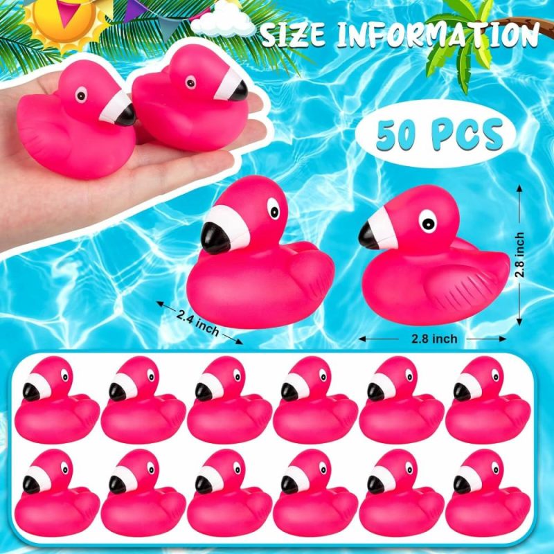 Giocattoli da bagno | Pulcini di Gomma Flamingo per Bambini 12Pz, Flamingo Rosa, Giocattoli da Bagno con Soffietto, Mini Pulcini Flottanti per Battesimo, Decorazione di Torta, Premiazione della Classe