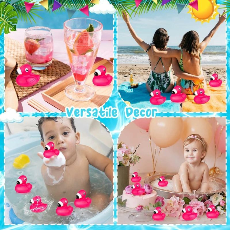 Giocattoli da bagno | Pulcini di Gomma Flamingo per Bambini 12Pz, Flamingo Rosa, Giocattoli da Bagno con Soffietto, Mini Pulcini Flottanti per Battesimo, Decorazione di Torta, Premiazione della Classe