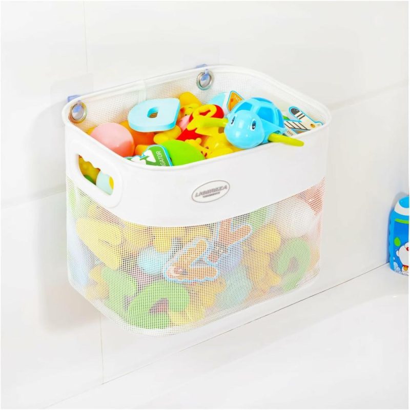 Giocattoli da bagno | Quick Scoop Baby Rete Bagno Gioco Organizzatore 2X Capacità & Apertura Grande Organizzatore Bagno Gioco Regalo Bagno Battibagno Maniglia Gioco per Bambini (Bianco)