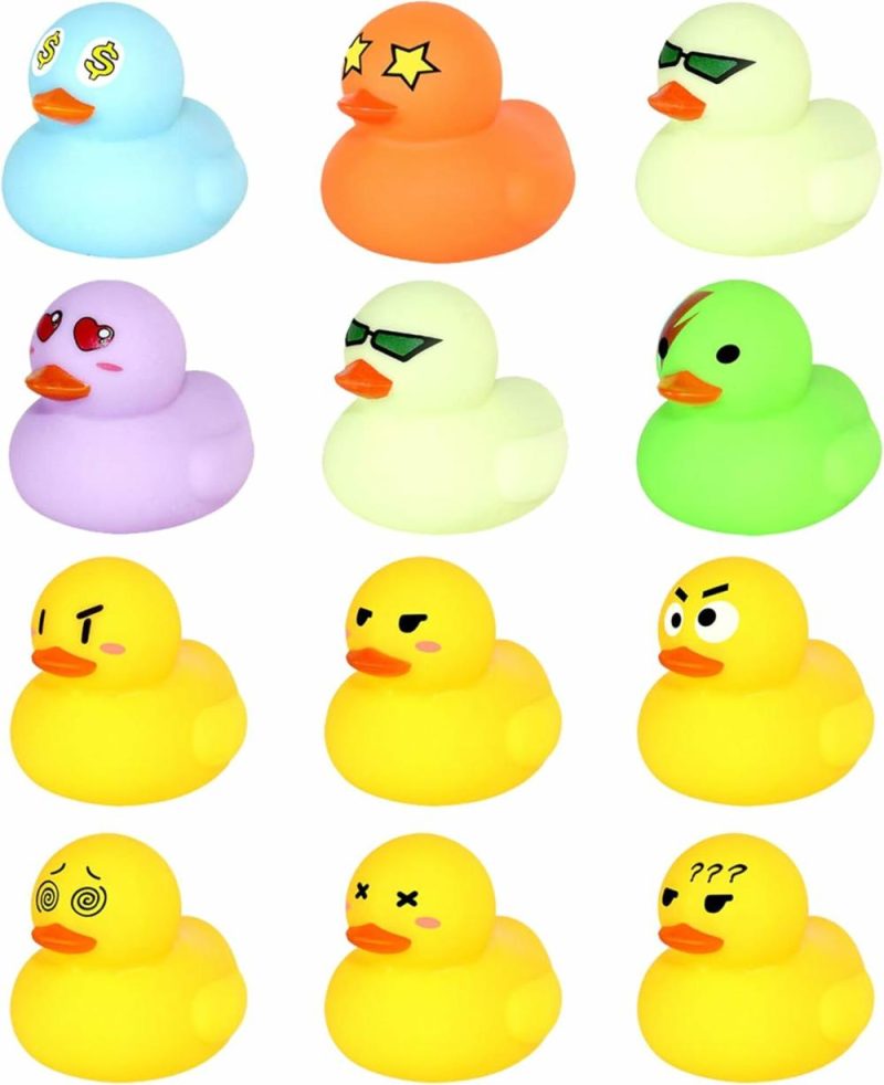 Giocattoli da bagno | Rubber Ducks Bagno Giocattoli, 12 Pz. Piccoli Gufi di Gomma Bagno Giocattoli Vasca da Bagno Giocattoli Bambino Acqua Giocattoli Regalo Festa Nautica Partita di Compleanno Favors Emoticon Dopamina Gufi Colorati