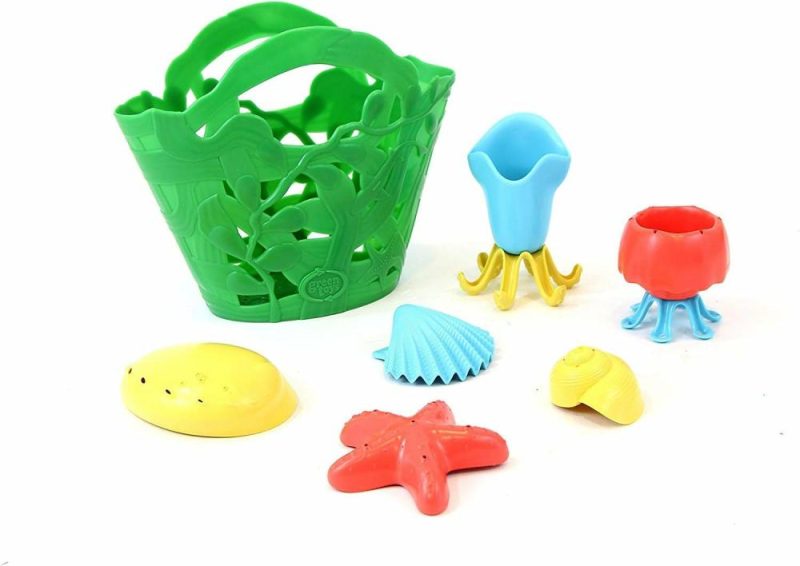 Giocattoli da bagno | Set Bagno Scogliera – 7 Pezzi Gioco di Fantasia  Abilità Motorie  Gioco da Bagno per Bambini con Conchiglie Flottanti e Sacchetto di Riposo. Senza Bpa  Ftalati  Pvc. Sicuro per Lavastoviglie  Plastica Riciclata  Made in Usa.