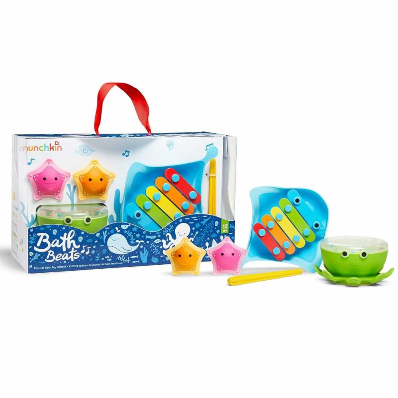 Giocattoli da bagno | Set da bagno Bath Beats Musicale per Bambini, Include Xilofono, Tamburo da Bagno e Rintocchi