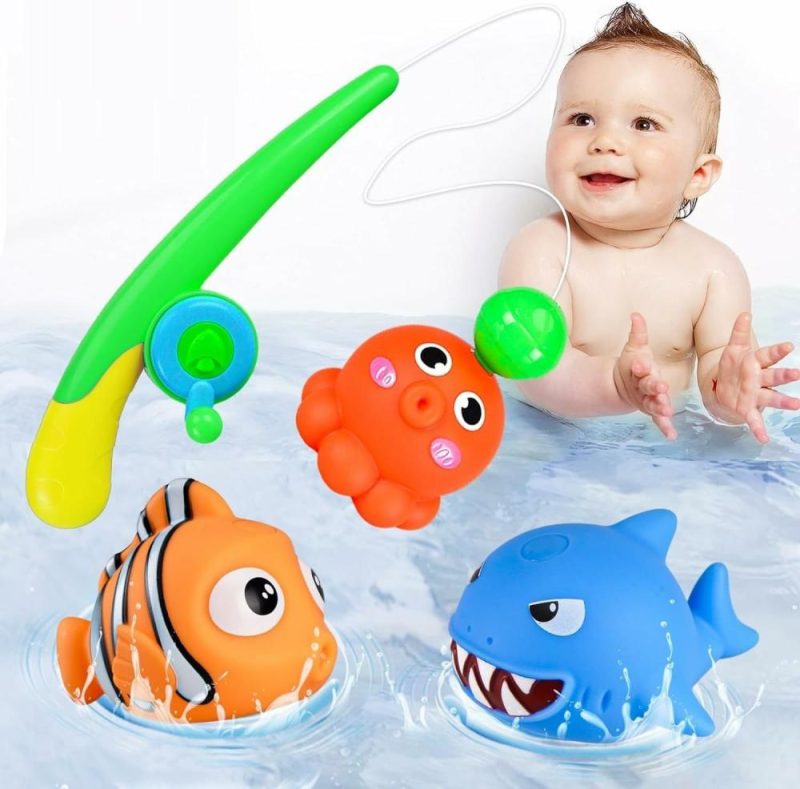 Giocattoli da bagno | Set di Giocattoli da Bagno Bambino | Tavolo da Pesca Giocattolo Magnetico Vasca da Bagno Accessorio per Festa Bambina Floating Fish Rod da Pesca Giocattolo Senza Muffa Gomma Morbida  Regalo Gioco Bagno Bambino Età 18 Mesi 3 4 5 6 Anni