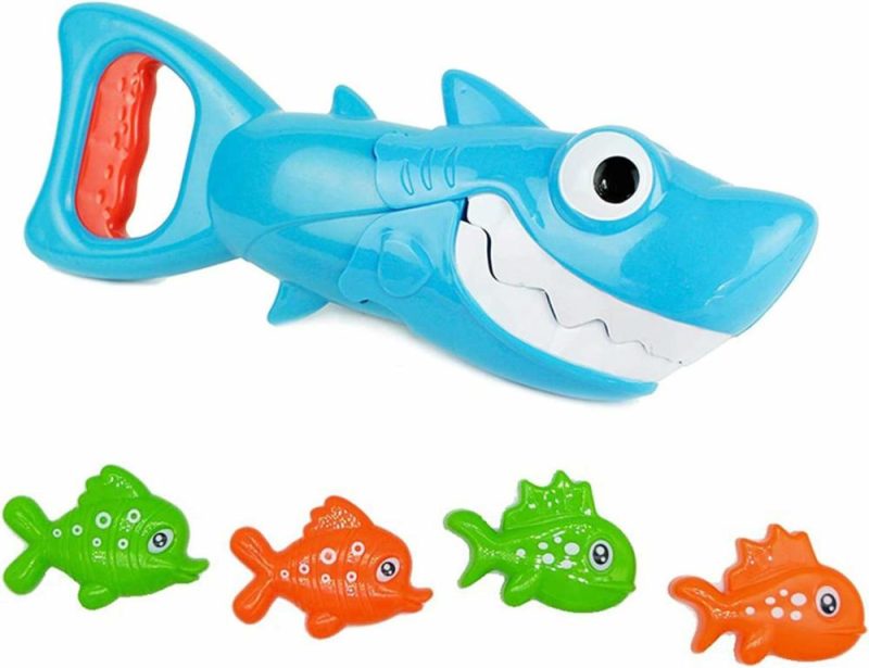 Giocattoli da bagno | Shark Grabber Baby Bath Toys – Squalo con Denti e Azione di Morso Include 4 Pesci da Gioco – Toys da Bagno per Bambini di 4-8 Anni, Ragazzi e Ragazze, Bambini Piccoli, Toys per Piscina