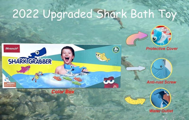 Giocattoli da bagno | Shark Grabber Baby Bath Toys – Squalo con Denti e Azione di Morso Include 4 Pesci da Gioco – Toys da Bagno per Bambini di 4-8 Anni, Ragazzi e Ragazze, Bambini Piccoli, Toys per Piscina