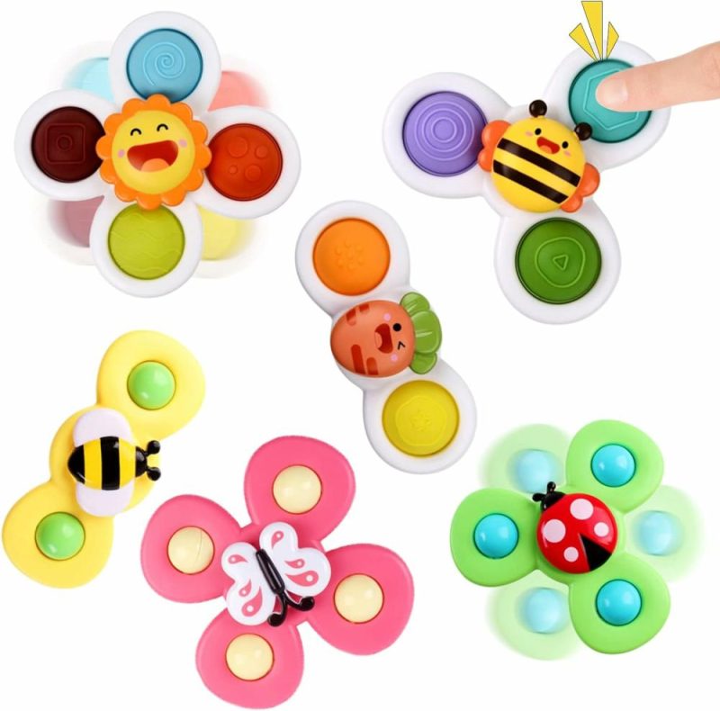 Giocattoli da bagno | Succhietto Rotante Gioco per Bambino – Gioco Rotante con Succhietto Fidget Spinner Accessori Bagno Rotelle da Gioco Bambini 12-18 Mesi Regali di Natale e Compleanno per 1 2 3 Ragazzi e Ragazze Giocattoli Sensoriali per Bambini 1-3 Anni