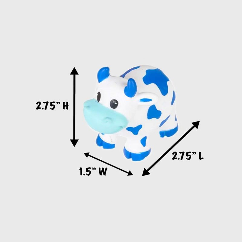 Giocattoli da bagno | Una dozzina (12) Animali da Bagno di Gomma da 2″ (Vache)