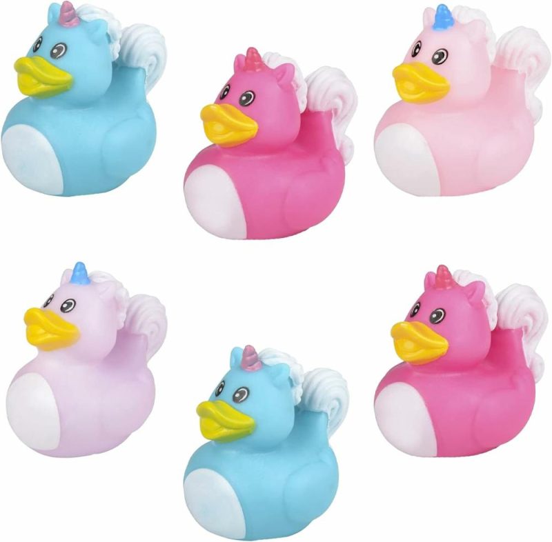 Giocattoli da bagno | Unicorno Gomma Piuma, Giocattolo Animaletto per Bambini, Bagno, Compleanno, Battesimo, Estate Spiaggia e Piscina, Attività, 2″ (6-Pack)