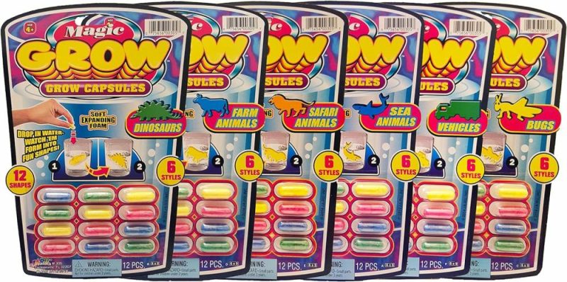 Giocattoli da bagno | Universal Specialties – Magic Grow Capsules 6 Pack – 72 Capsule – Creature Marine – Dinosauri – Gioco di Fattoria Animali. Giocattoli Crescita Acqua per Bambini. Accessori per Festa Animali – Gioco da Tossire. 305-6A