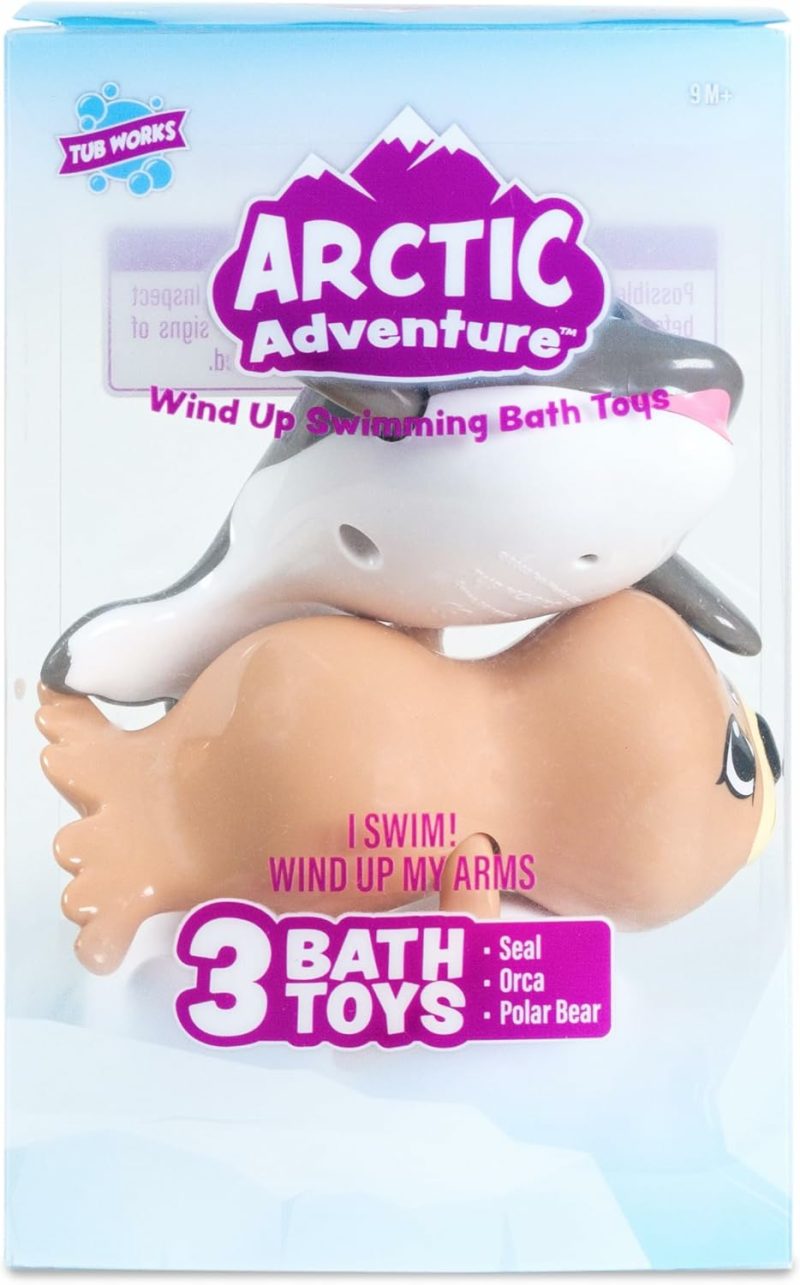 Giocattoli da bagno | Wind Up Swimming Bambino e Bambina Bagno Giocattoli Arctic 3 Pack | Wind Arms & Watch Them Swim! | Giocattoli Bagno Interattivi Bambino | Giocattoli Ideali per la Vasca da Bagno Bambino e Bambina o Giocattoli per la Piscina o Giocattoli per il Tavolo dell’Acqua