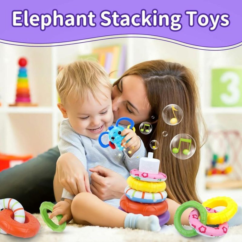 Giocattoli da ordinare e impilare | 4 in 1 Gioco per Bambino da 6 a 18 Mesi – Giocattoli Montessori per Bambini da 6 a 12 Mesi – Cubo Attivo per Bambini – Giocattoli da Stacking – Giocattolo da Trazione Unicorno per Viaggi – Xilofono per Bambini – Regalo di Compleanno per Bambino da 5 a 9 Mesi