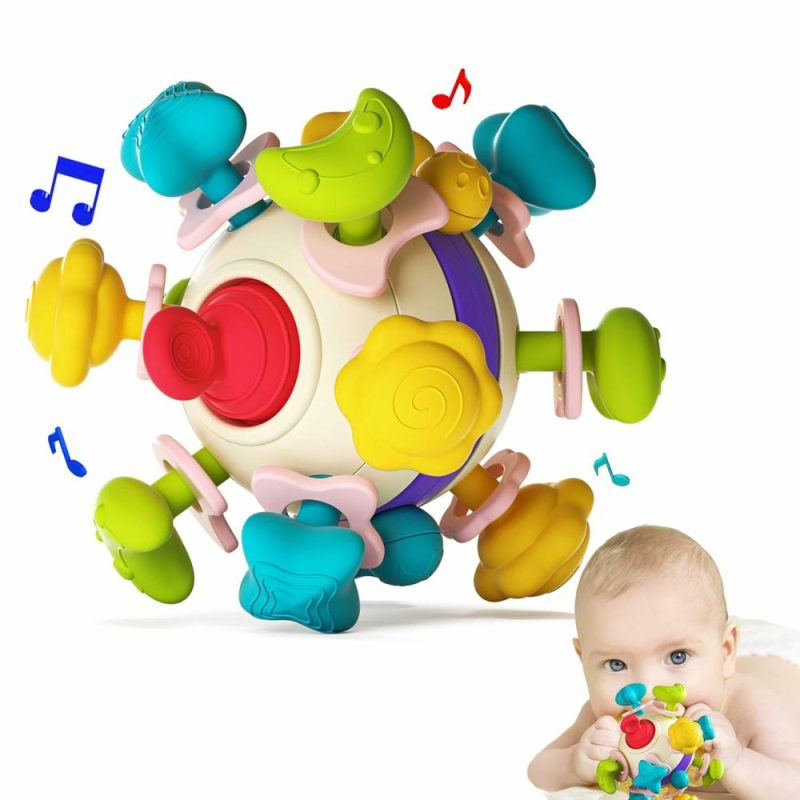 Giocattoli da ordinare e impilare | Baby Teether Sensory Toys – Giocattoli da Mordere Sensibili per Bambini 0-3-6-12-18 Mesi – Regali per la Nascita di Bambino Bambina Bagnetto Neonato Giocattoli Sonori – Giocattoli Montessori per Sviluppo Educativo per Bambini di 1 2 Anni