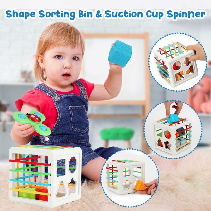 Giocattoli da ordinare e impilare | Baby Toys 6-12 Mesi 5 In 1 Giocattoli Montessori Bambino 1-3  Secchio Sensoriale Giocattoli di Stacking  Giocattoli Rotanti  Coppe di Stacking  Giocattoli Tira e Strisciò Regali per Bambini Maschi Femmine 3 6 9 12 18+ Mesi